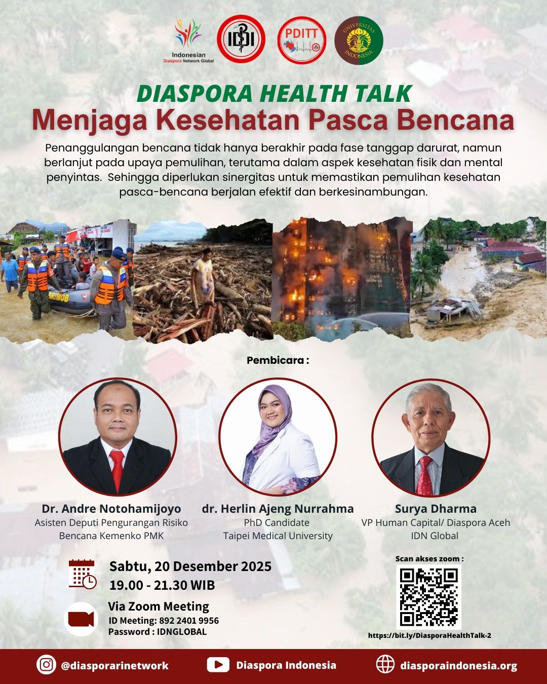 DIASPORA HEALTH TALK: Menjaga Kesehatan Pasca Bencana